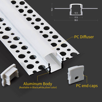 LED-Licht streift Aluminiumkanal mit PC Abdeckung vertieftem Trockenmauer-Gips-Gips geführtem Aluminiumprofil ab