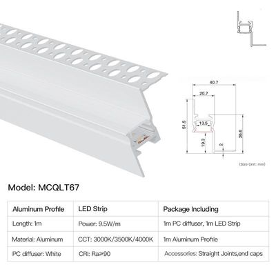 Moderne vertiefte Wand-Waschmaschine der LED-Aluminiumkanal-Licht-Decken-LED, die 9.5W/M Aluminum Profile Linear Streifen-Licht beleuchtet