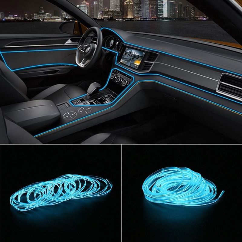 3m geändertes Auto beleuchtet EL-Kaltlicht-Linie mit Armaturenbrett-Konsole LED umgebendes Ligh USBs DIY T