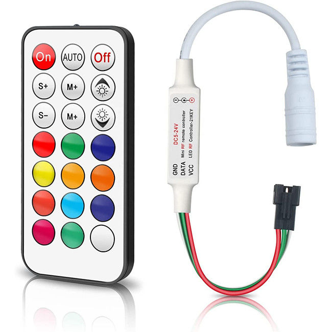 DC5 - Licht-Prüfer-For WS2811 WS2812B 24V Mini-21Key LED Traumfarbneonbeleuchtung